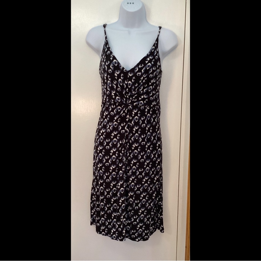 H & M Navy and White Patterned Dress
